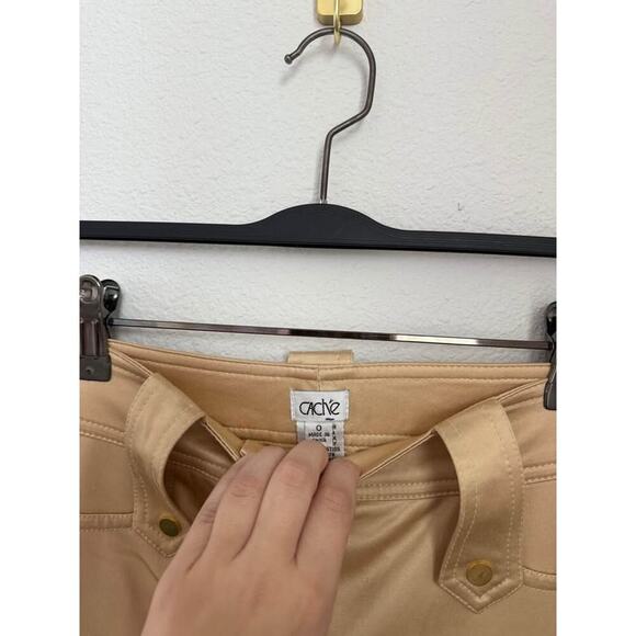 Caché Women’s Deadstock Gold Metallic Y2K Cargo Mid Rise Pants NEW Sz 0 - Picture 3 of 8